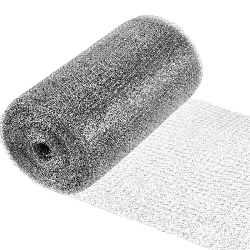 Otoolling 8 Inch x 50 ft 304 Stainless Steel Mesh Rodent Control for Slugs Rustproof DIY Hole Filler Double Layer Metal Mesh for Bat Snail Bird Pest Control Gap Blocker Fill Fabric Hole Gardening - Image 1